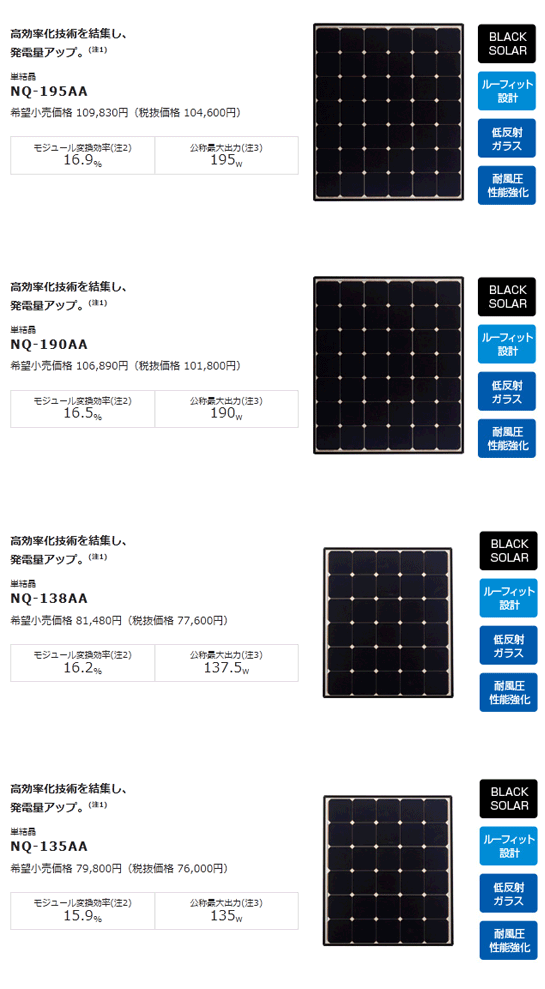 シャープ　太陽光発電システム NDシリーズ